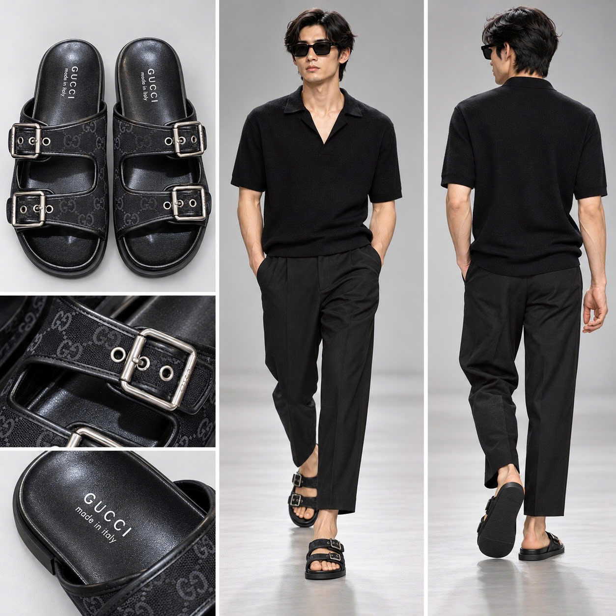 DÉP GUCCI MONOGRAM ĐEN HT102948574