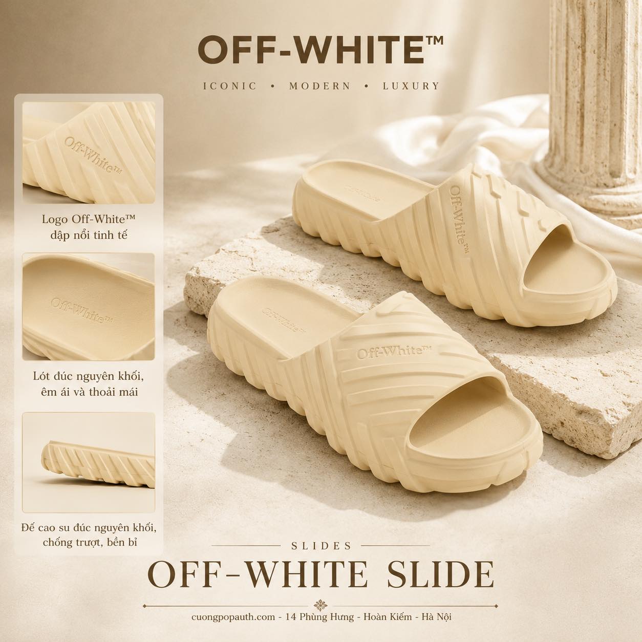 DÉP OFF WHITE TRẮNG OMIC018S24MAT00103030303