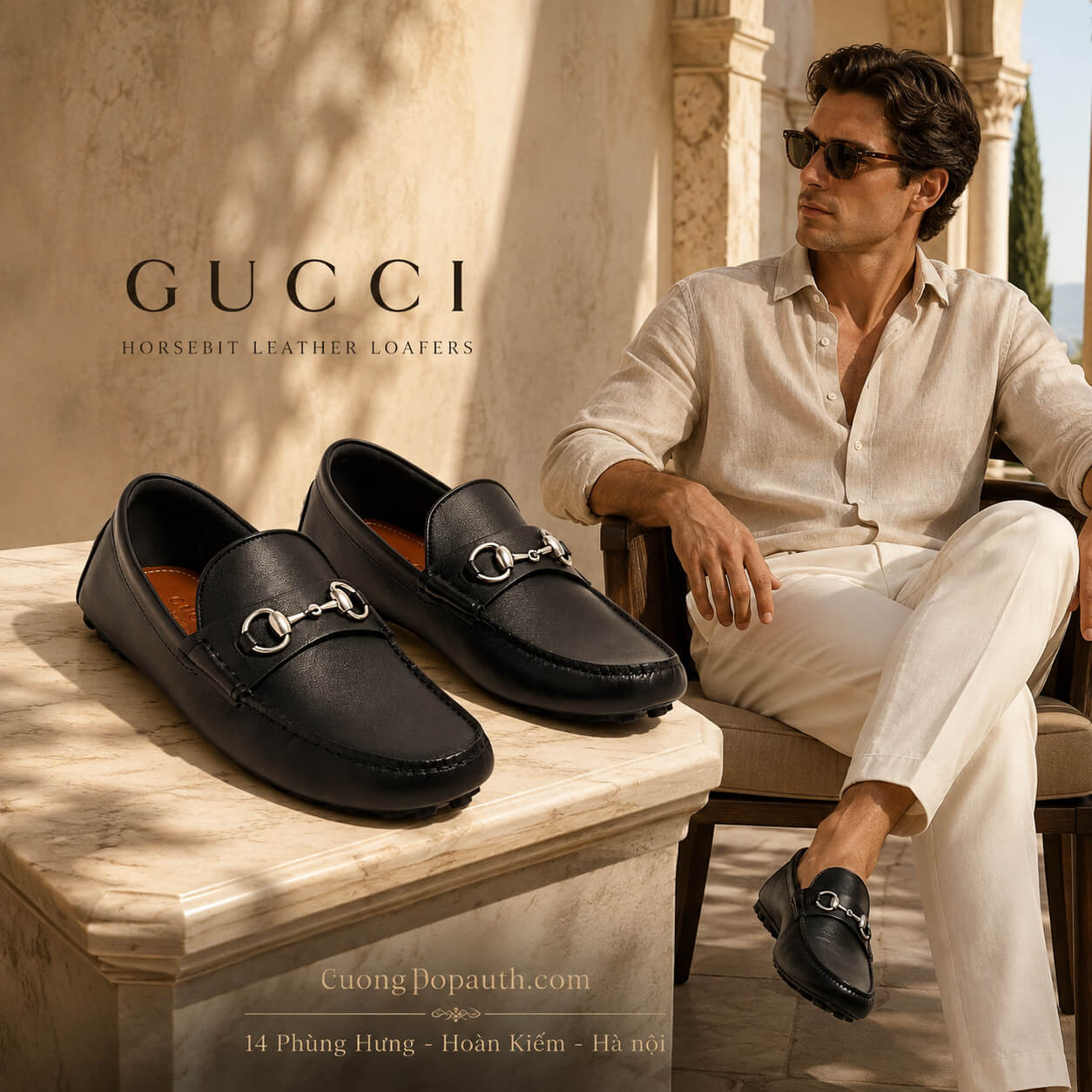 GIÀY MOCA GUCCI ĐEN 7658591XH001000