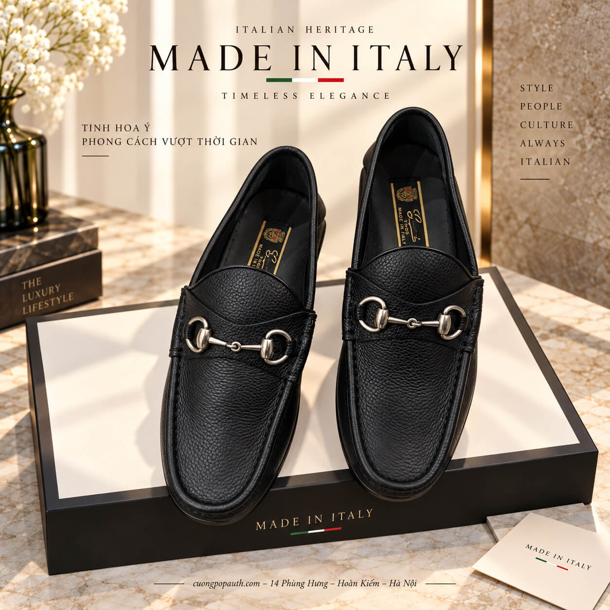 LOAFER GUCCI ĐEN KHOÁ BẠC 816370 AAEHX 1000