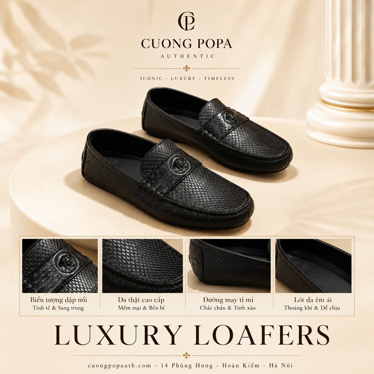 GIÀY MOCA VERSACE VÂN DA TRĂN DSU8527 DSU8527 DAYG D41XN
