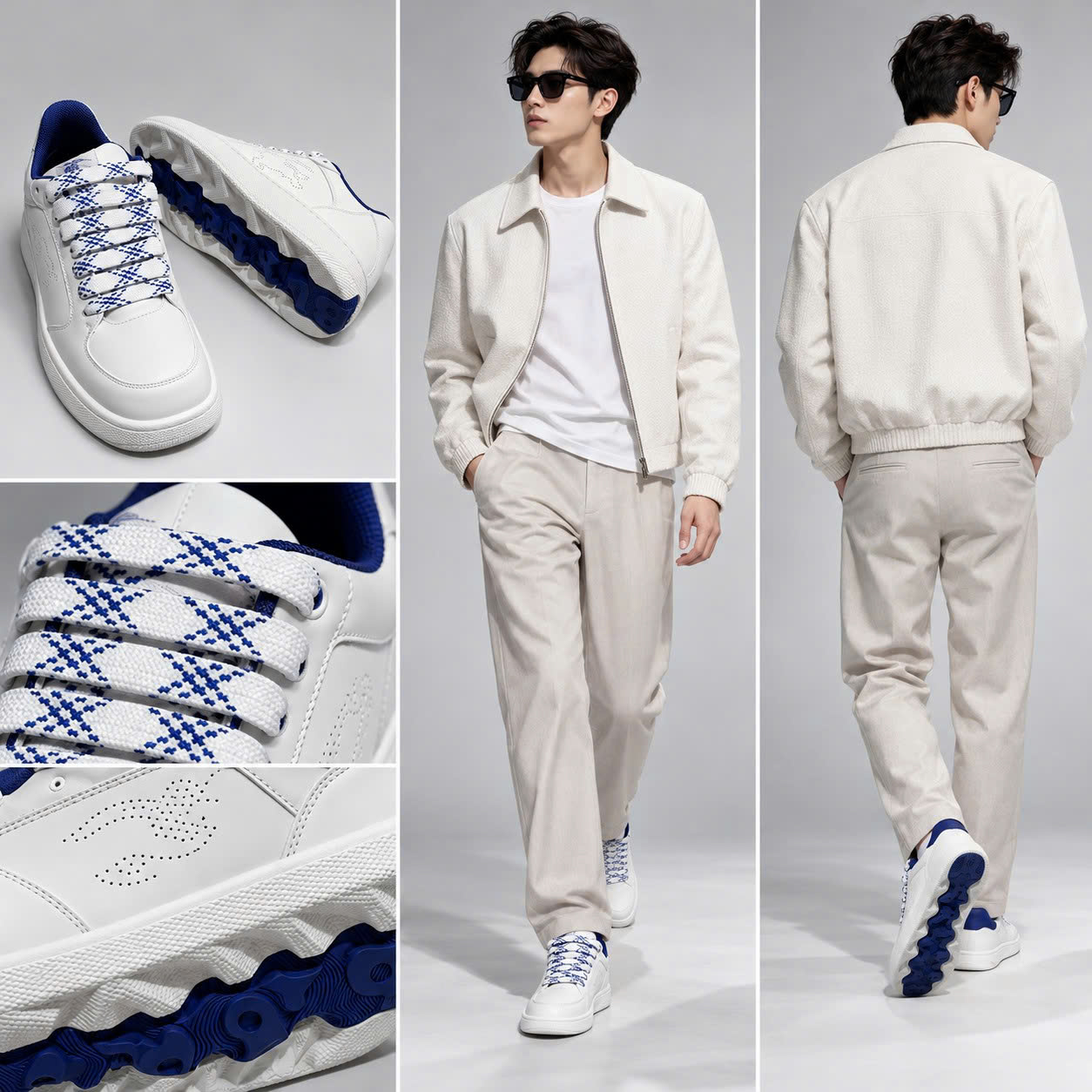 GIÀY SNAKER BURBERRY TRẮNG DÂY XANH L192009187