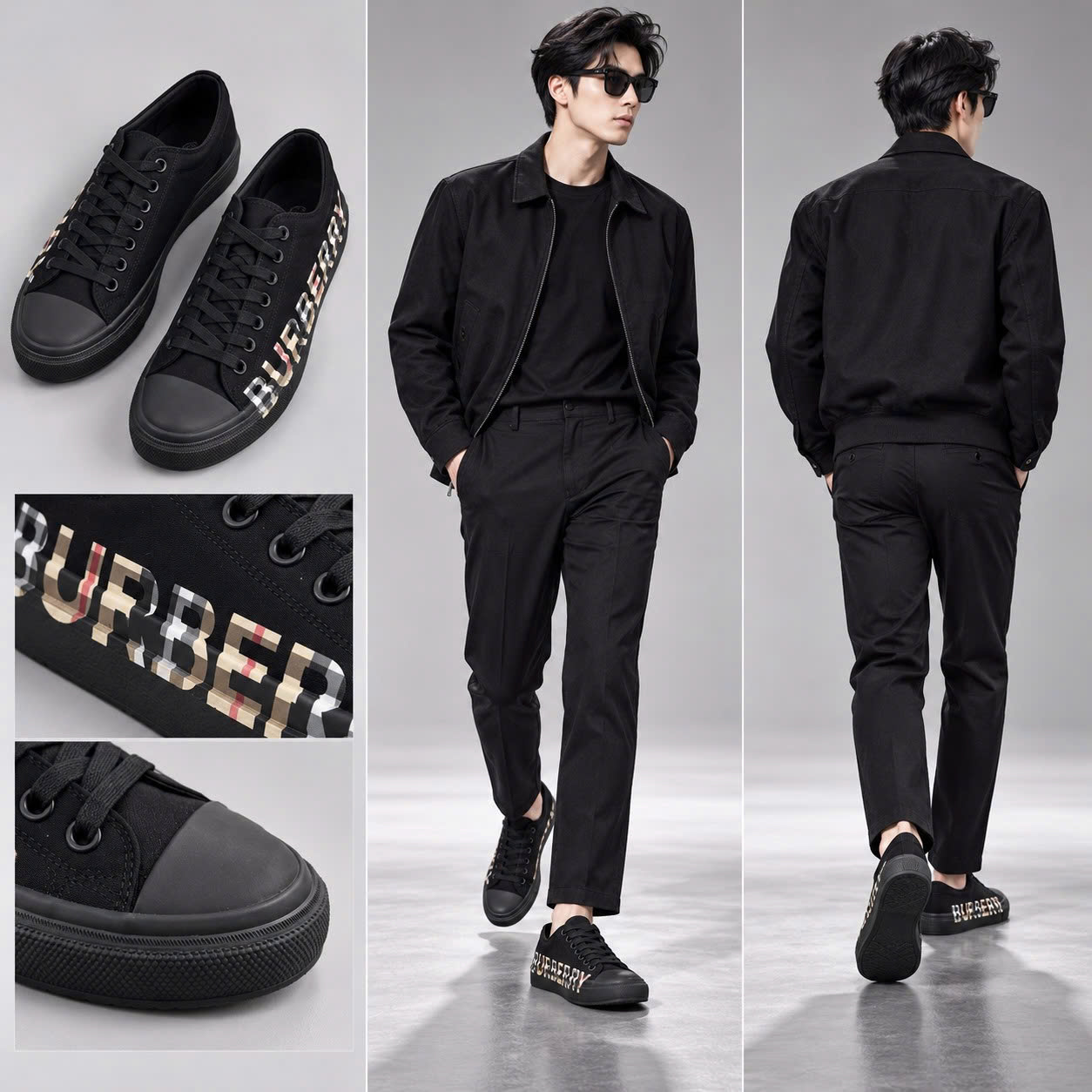 GIÀY SNEAKER BURBERRY ĐEN CHỮ T01209483881234