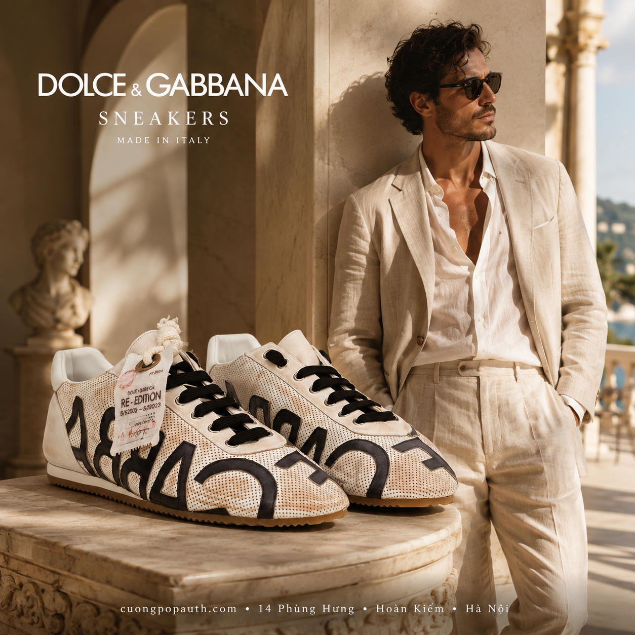 GIÀY SNEAKER DOLCE TRẮNG CS1947 AJ621 89697
