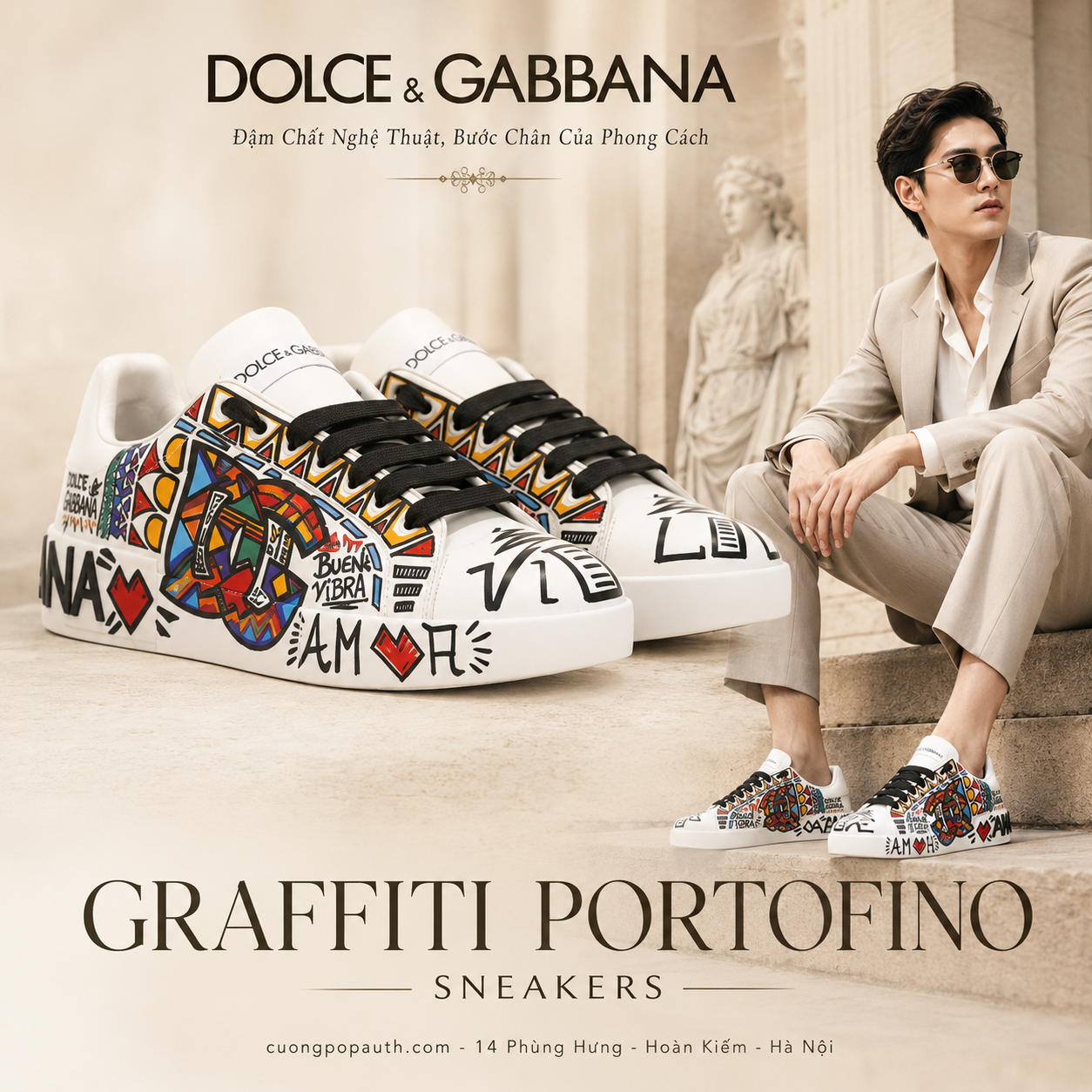 GIÀY SNEAKER DOLCE TRẮNG NHIỀU HOẠT HÌNH CK1544AL398