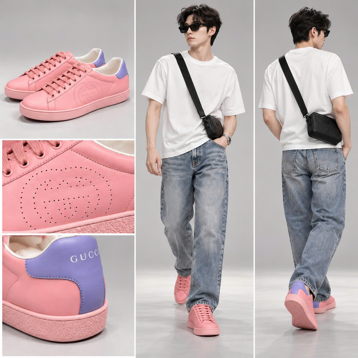 GIÀY SNEAKER GUCCI HỒNG T01294383412