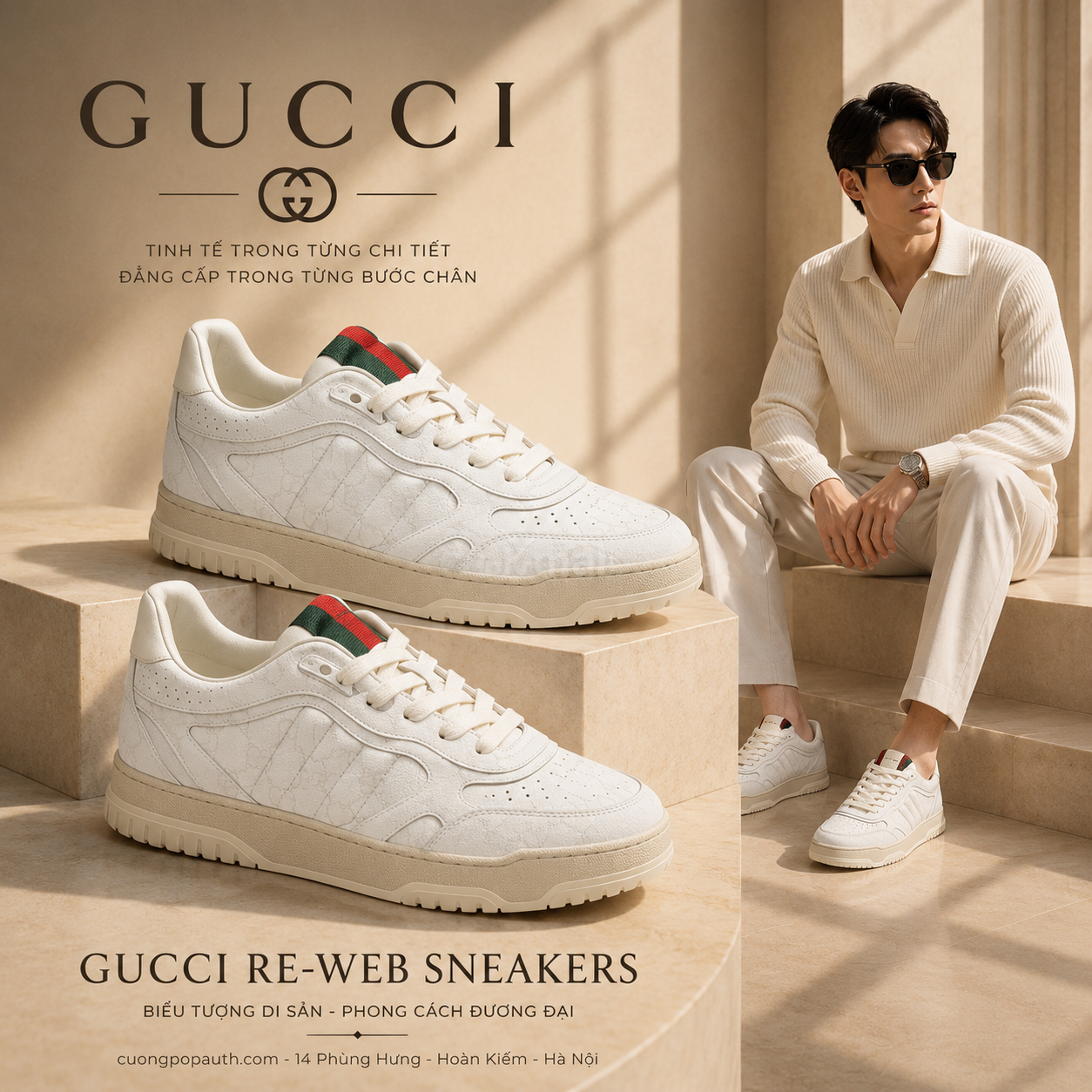 GIÀY SNEAKER GUCCI WMNS RE WEB 816665 FAD7V 9055