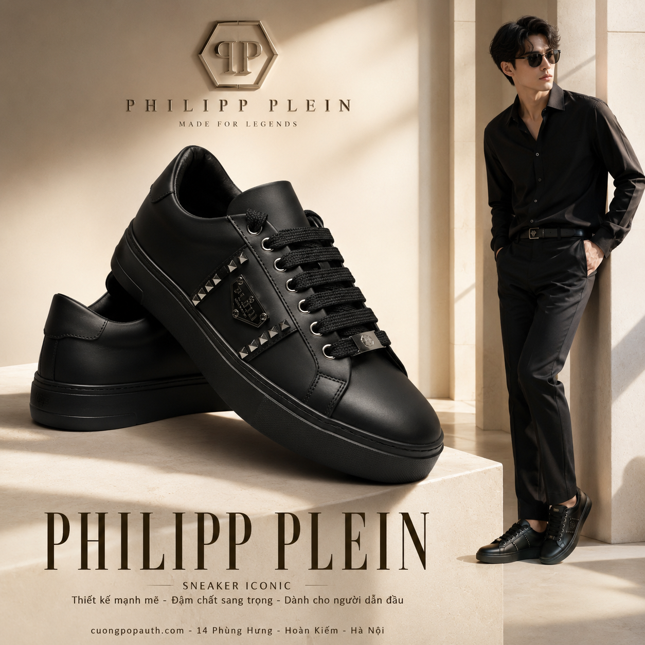 GIÀY SNEAKER PHILIPP PLEIN ĐEN TAG SPORT LADS-USC0788-PLE005N_0202