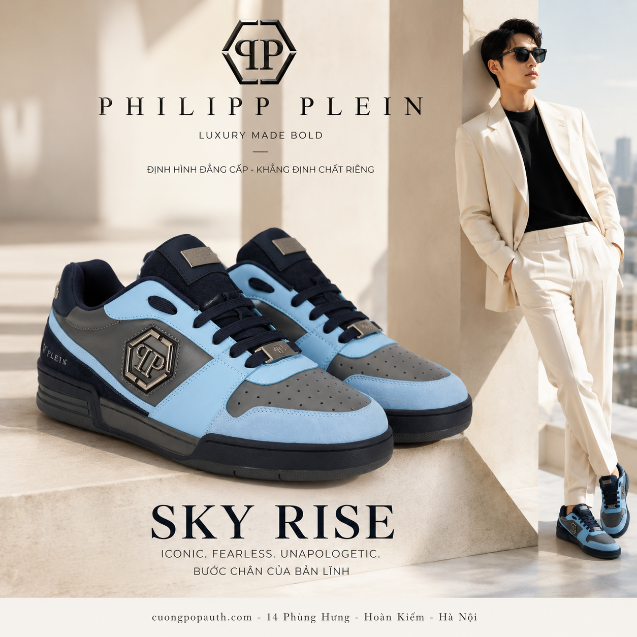 GIÀY SNEAKER PHILIPP PLEIN GHI XANH LAES-USC0979-PLE022N_1407