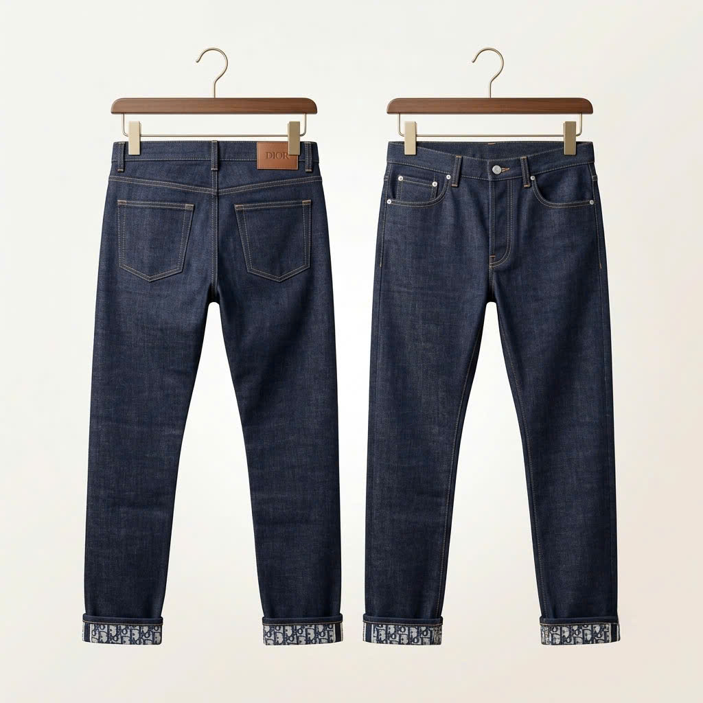 JEAN DIOR XANH CHỮ GÓT 193DS00J226X