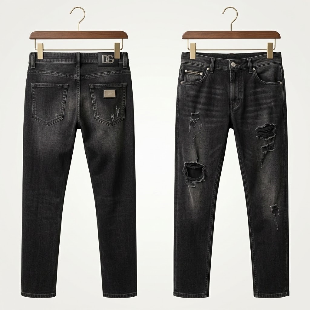 JEAN DOLCE ĐEN WASH RÁCH 2 ĐÙI LOOSE GYJDAZ G8ER1