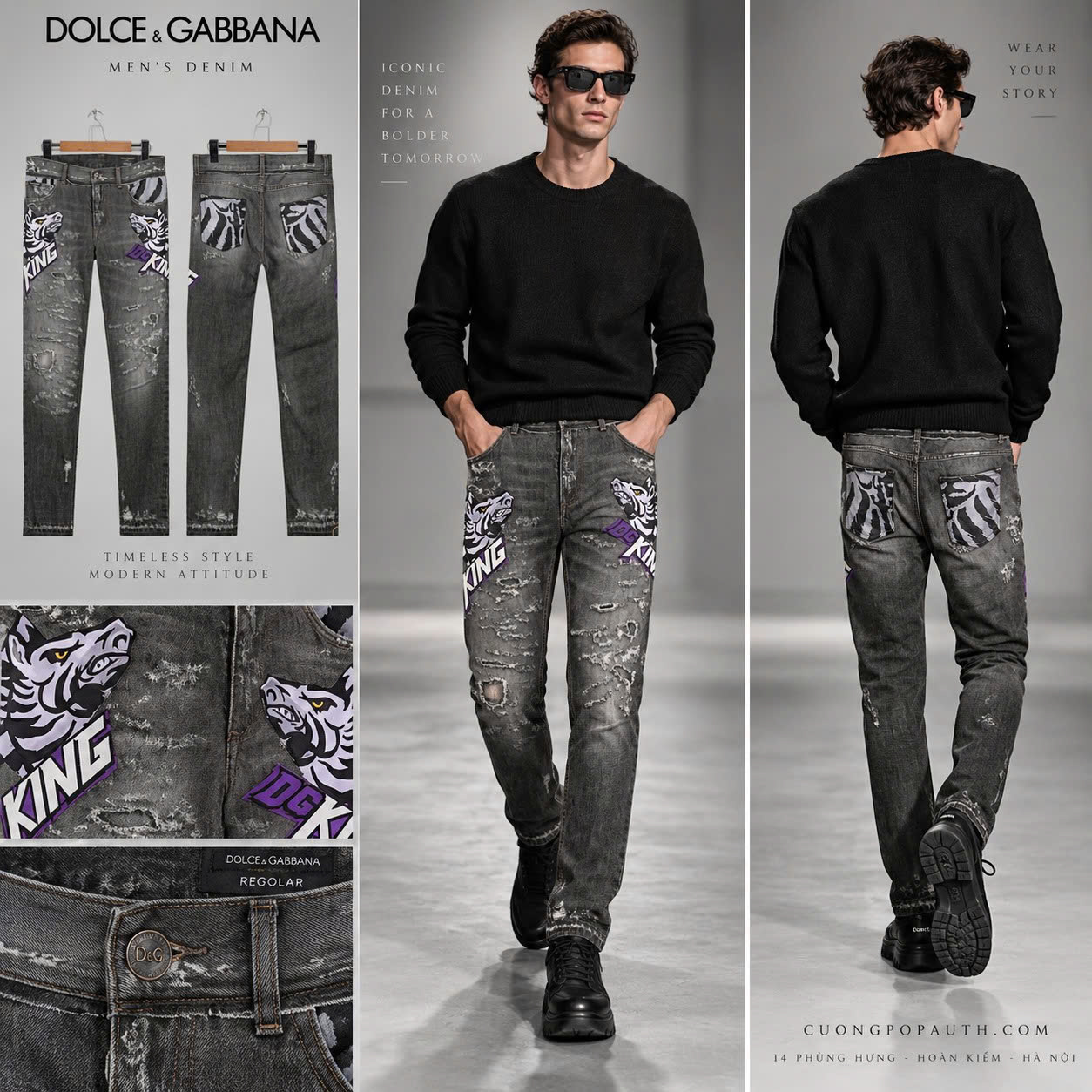 JEAN DOLCE WASH RÁCH DGKING GWO8CZG8CM4S9001