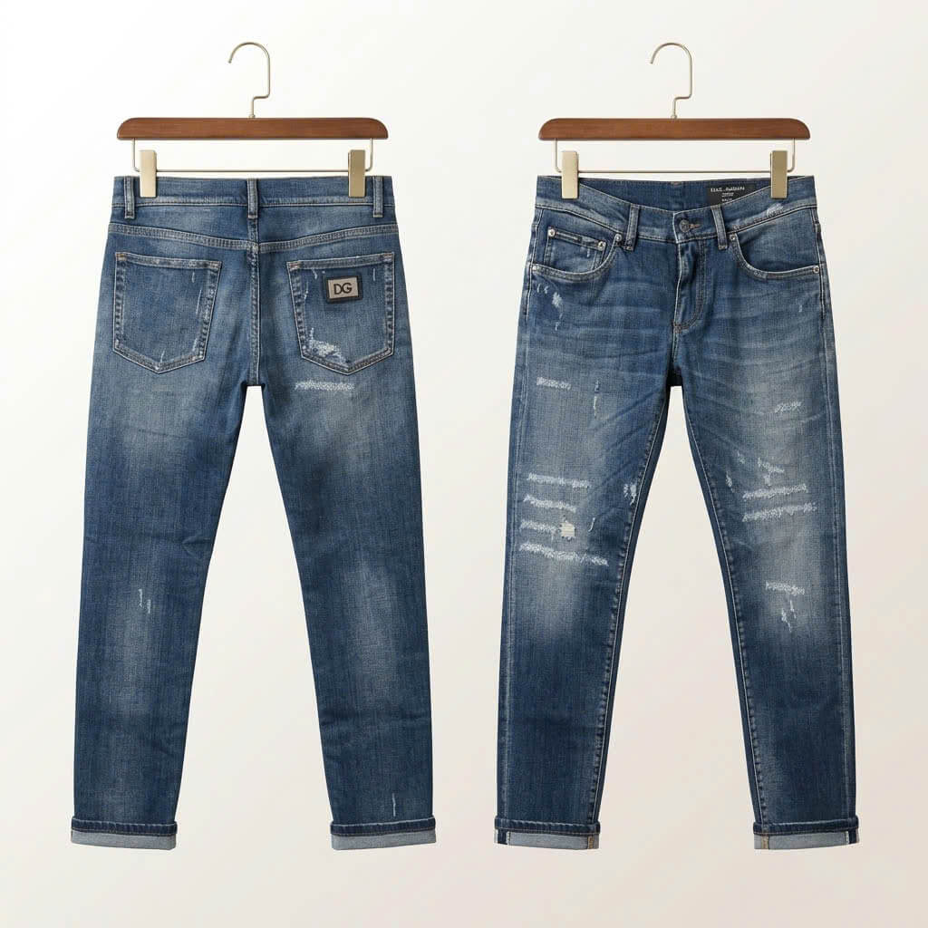JEAN DOLCE XANH WASH RÁCH 2 ĐÙI GYC4LD G8Z93 S9001