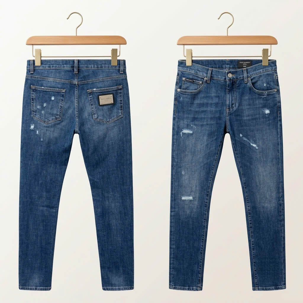JEAN DOLCE XANH WASH RÁCH 2 ĐÙI SLIM GY07CD G8KO3 S9001