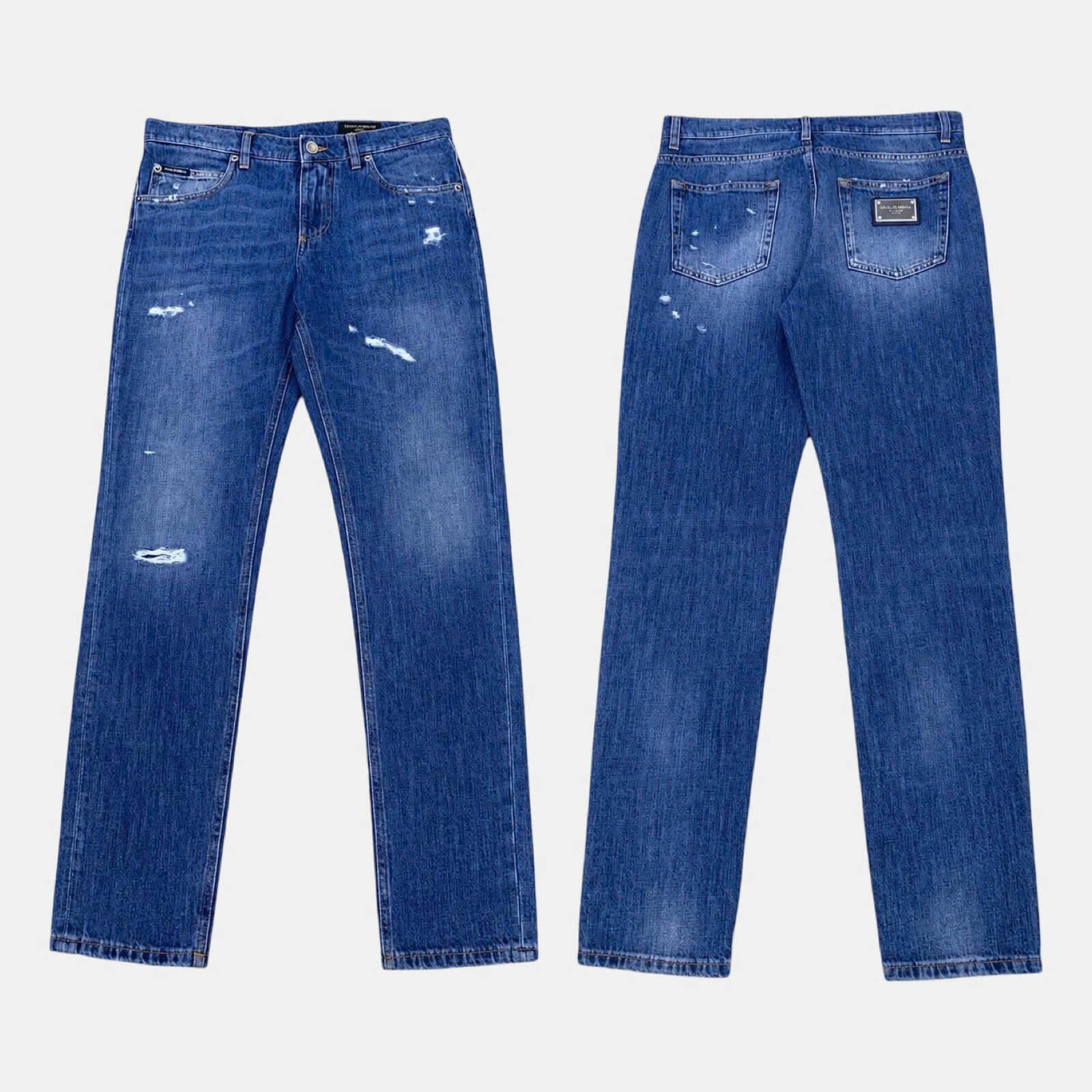 JEAN DOLCE XANH WASH RÁCH 2 ĐÙI TAG SPORT REGULAR GYJCCD G8KO2