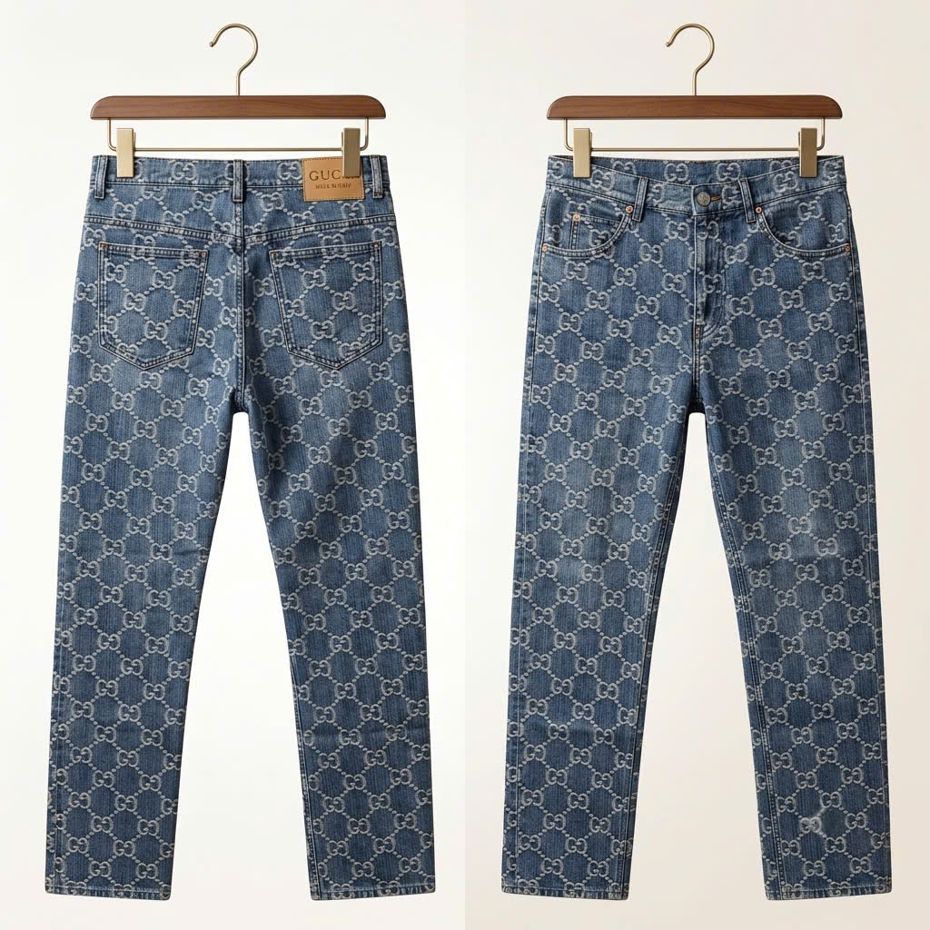 JEAN GUCCI XANH HOẠ TIẾT MONOGRAM 623953 XDCXD 4632