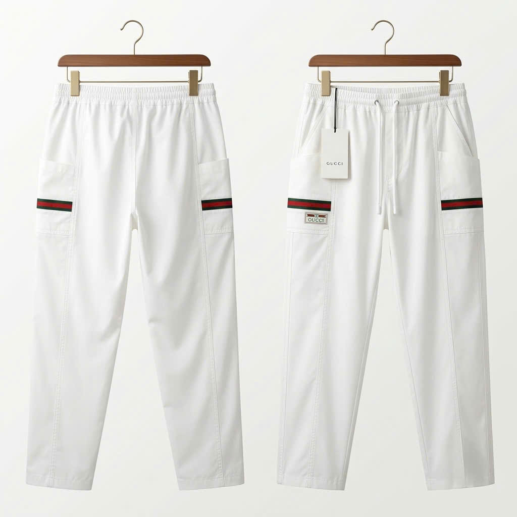 JOGGER GUCCI TRĂNG VẠCH CỜ 604171 XDAX3 9061