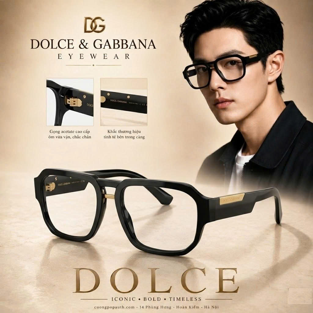 KÍNH DOLCE ĐEN TEM VÀNG DG3389 501 SIZE 53X18X145