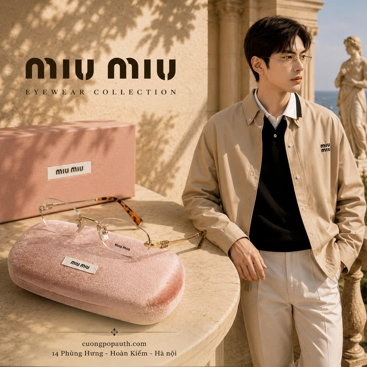 KÍNH GỌNG CẬN MIUMIU KHÔNG VIỀN N129