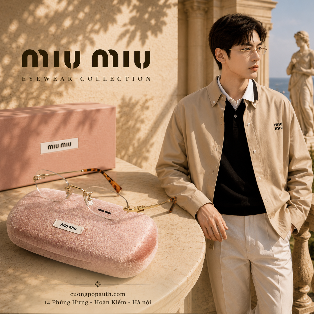KÍNH GỌNG CẬN MIUMIU KHÔNG VIỀN N129