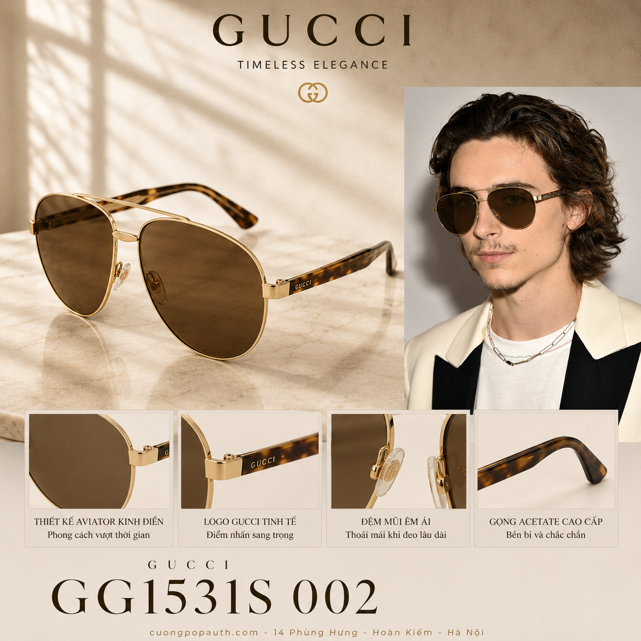 KÍNH GUCCI GG0054S 002 SIZE 61