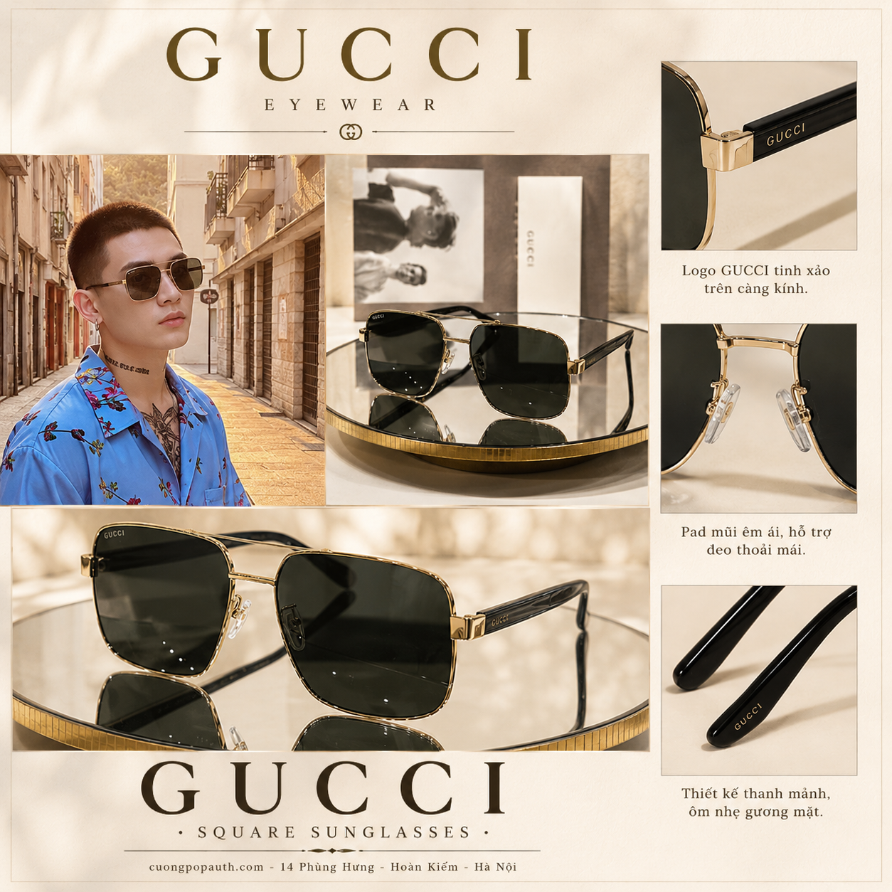KÍNH GUCCI GG0529S-001 SIZE 60