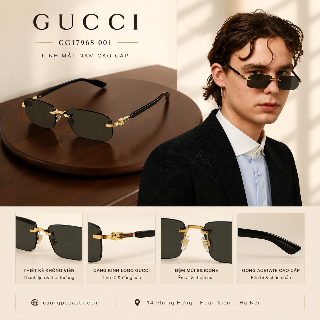 KÍNH GUCCI GG1221S-001 SIZE 56