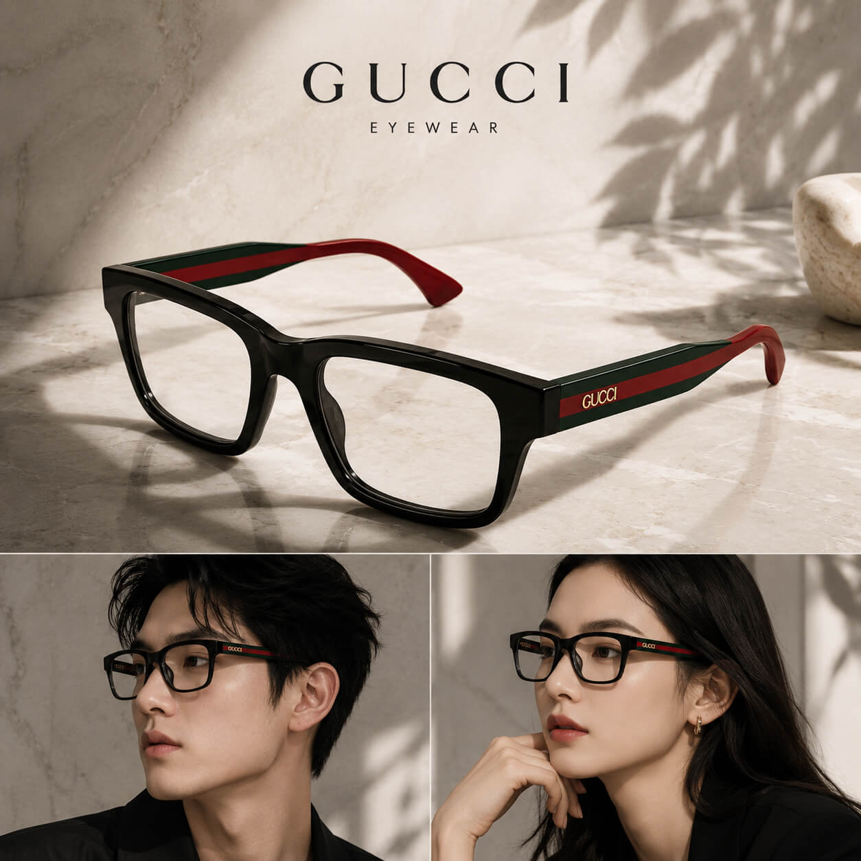 KÍNH GUCCI VẠCH CỜ GG1865O-004 SIZE 52/20/145