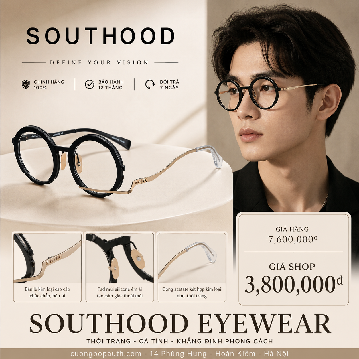 KÍNH SOUTHOOD ĐEN CPA1122