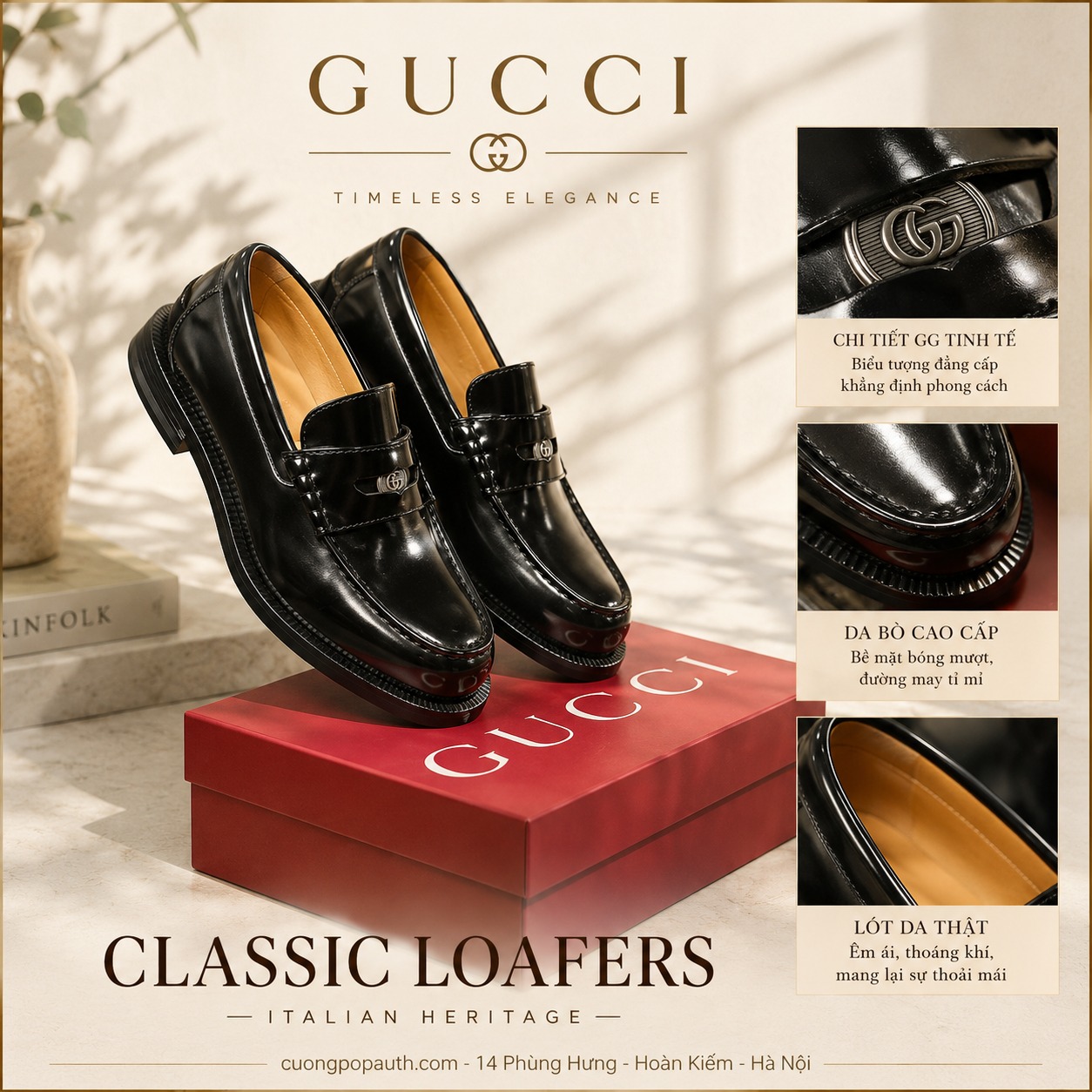 LOAFER GUCCI ĐEN GG 831274 AAD7W 1000