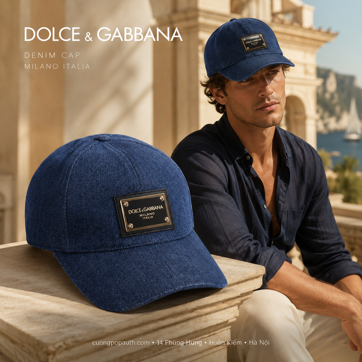 MŨ DOLCE DENIM TAG GOLD GH590A S9001