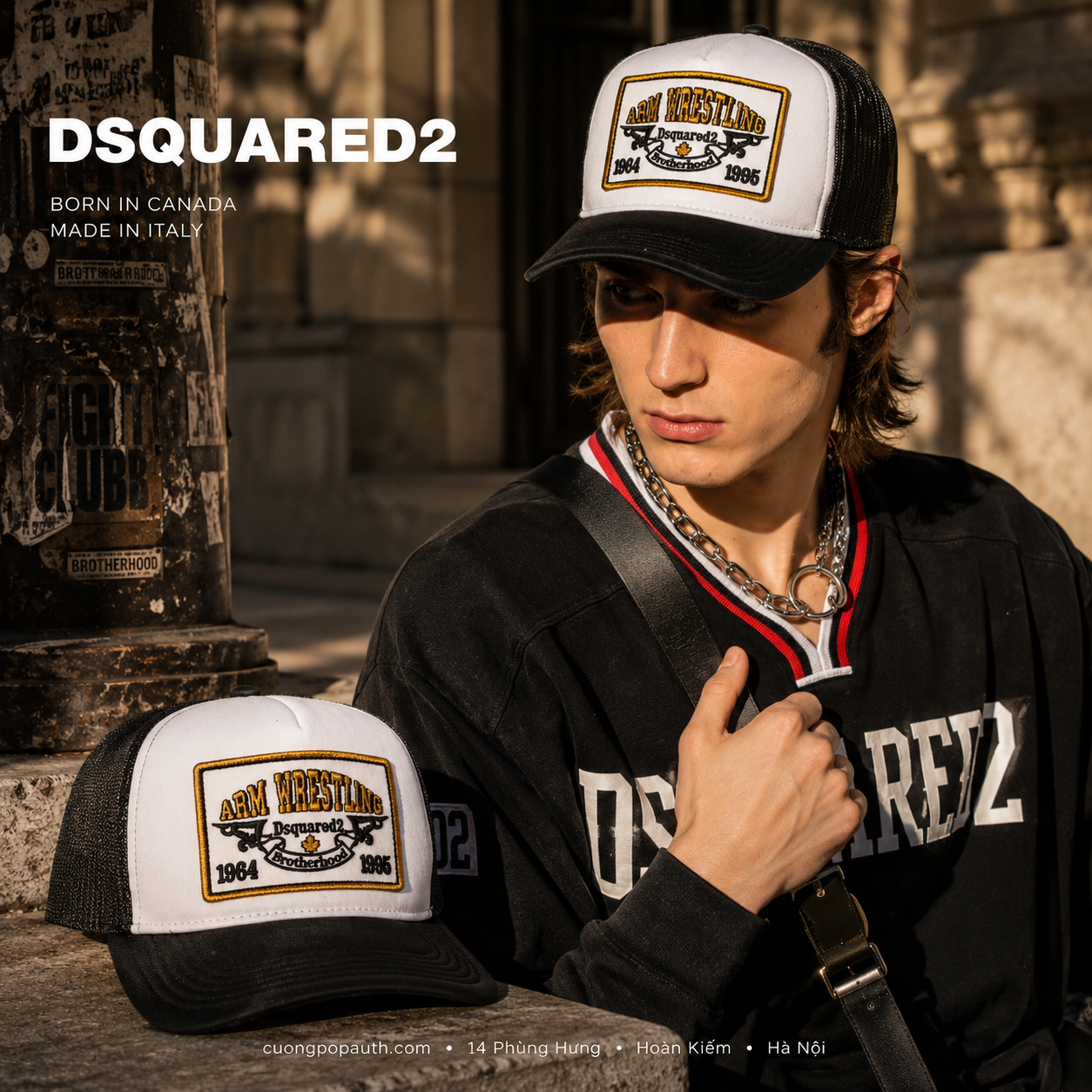 MŨ DSQUARED2 ARM WRESTLING LƯỚI BCM0904 01Y00291 M4113