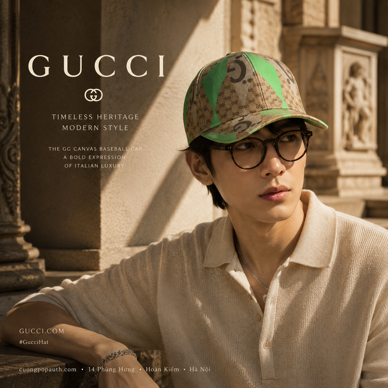 MŨ GUCCI GG SUPREME BASEBALL HAT 