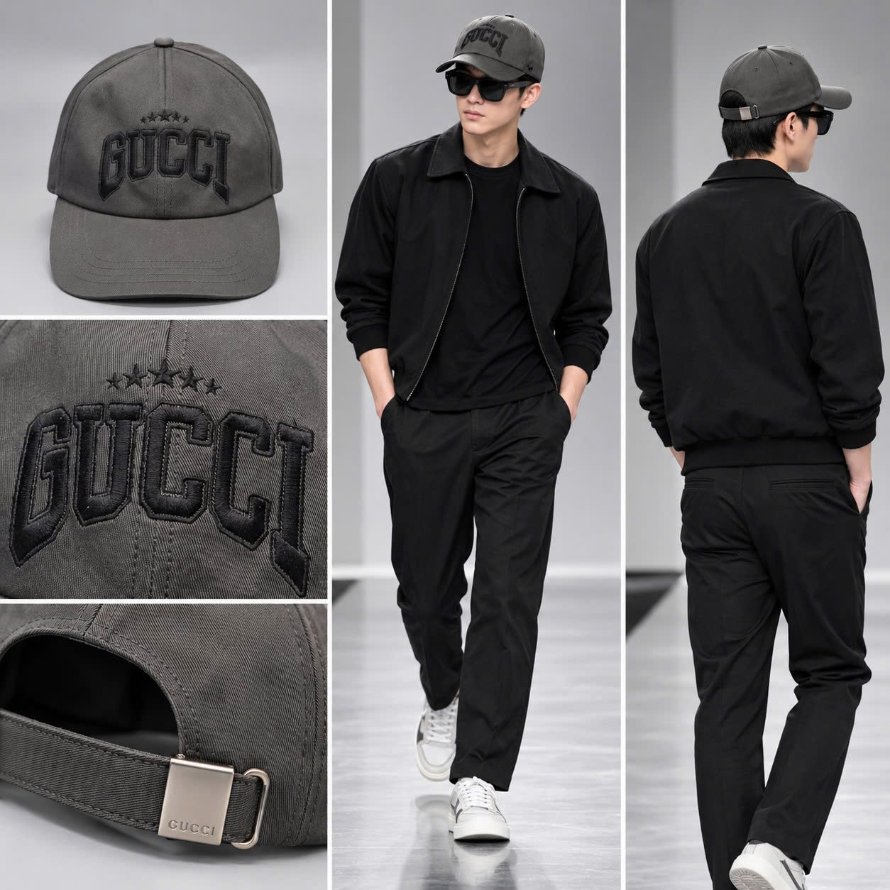 MŨ GUCCI XÁM L1029348