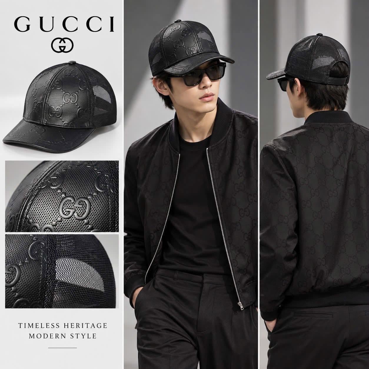 Mũ Gucci Off The Grid GG Supreme Canvas Baseball Cap Màu Đen