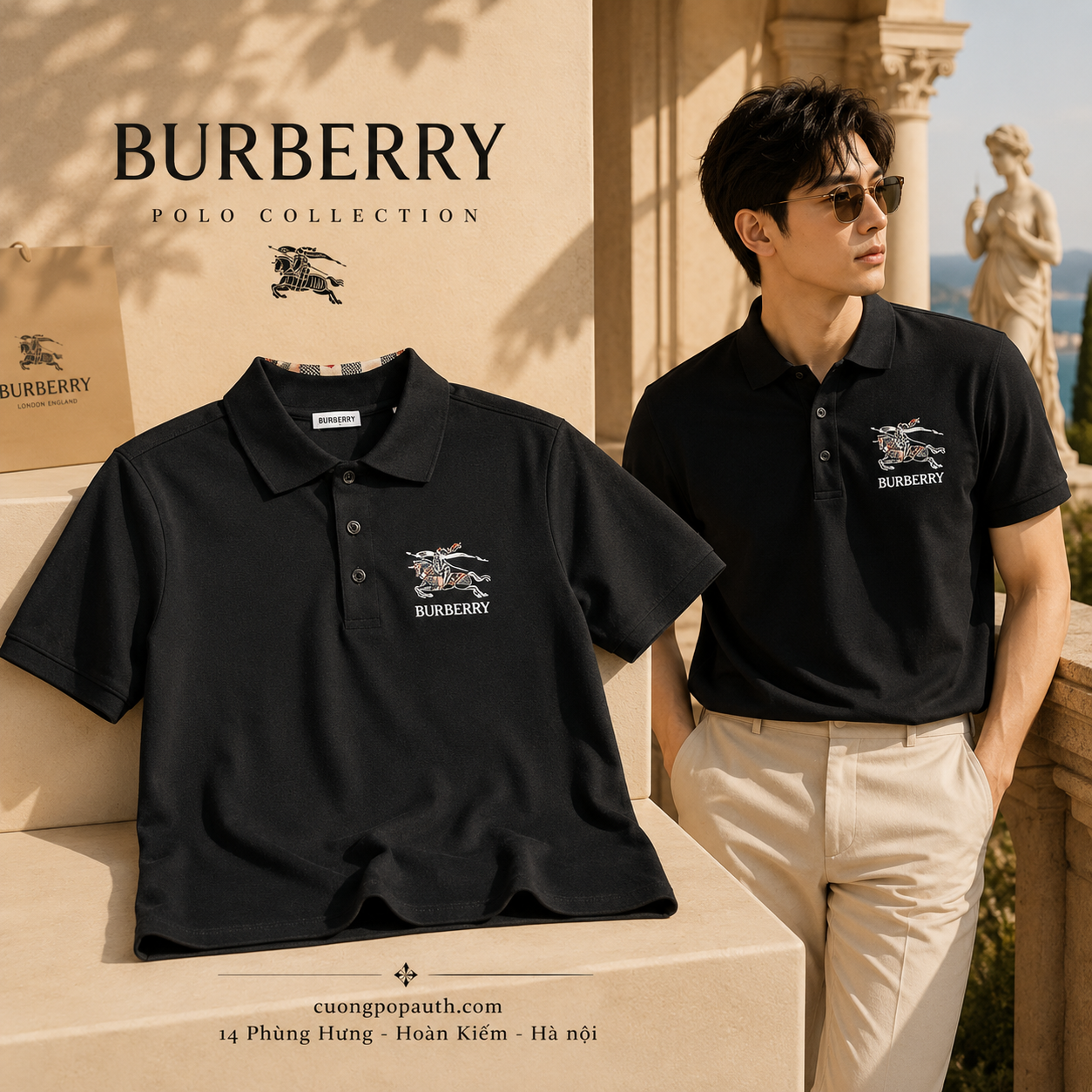 POLO BURBERRY LOGO NGỰC K208