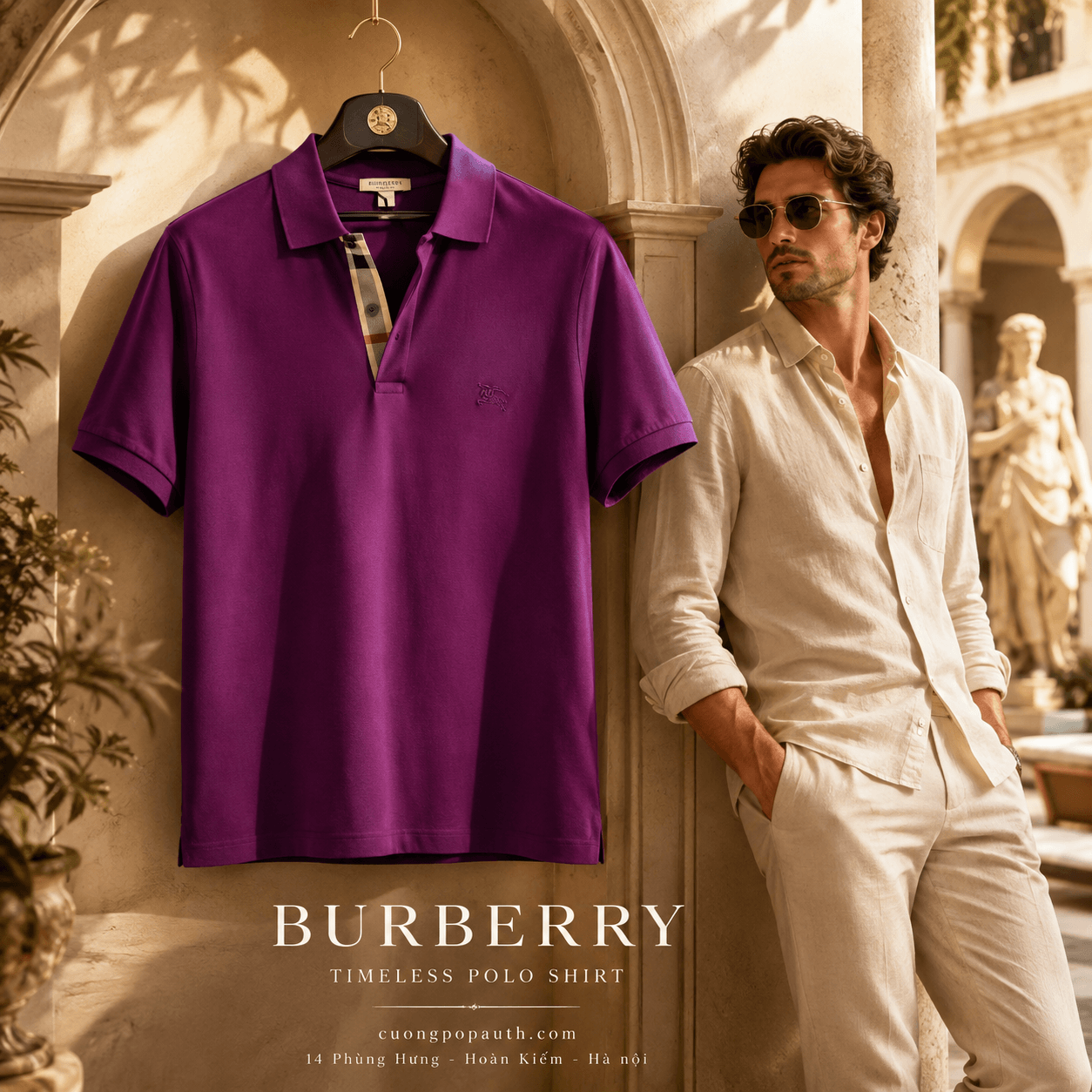 POLO BURBERRY TÍM MAGENTA NGỰA 3886872