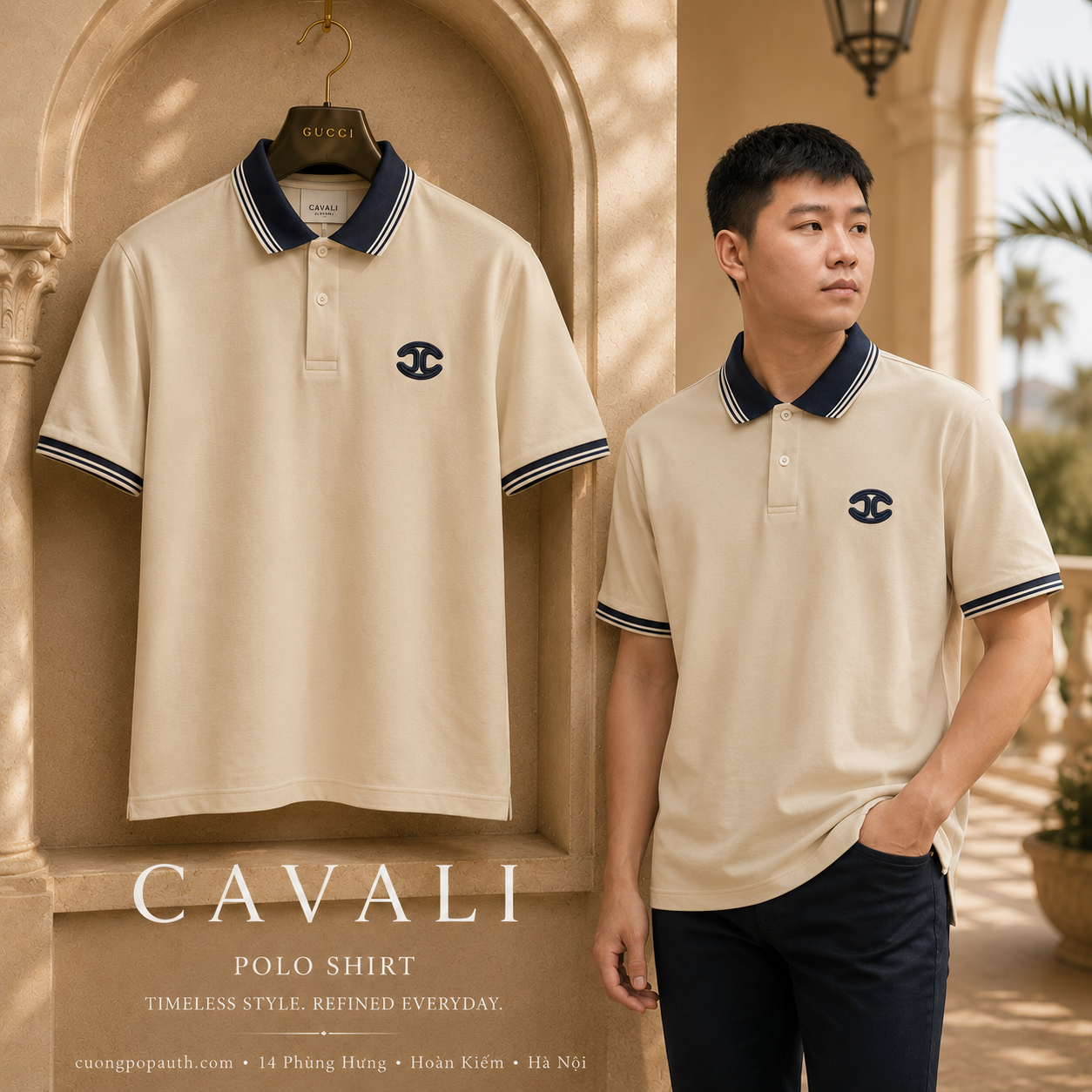POLO CAVALI MÀU BE LOGO THÊU RWC393-96