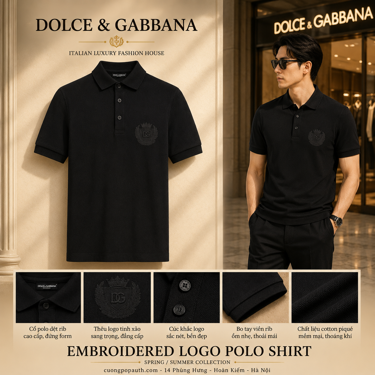POLO DOLCE ĐEN TAG ĐEN G8PL4Z G7NYY N0000