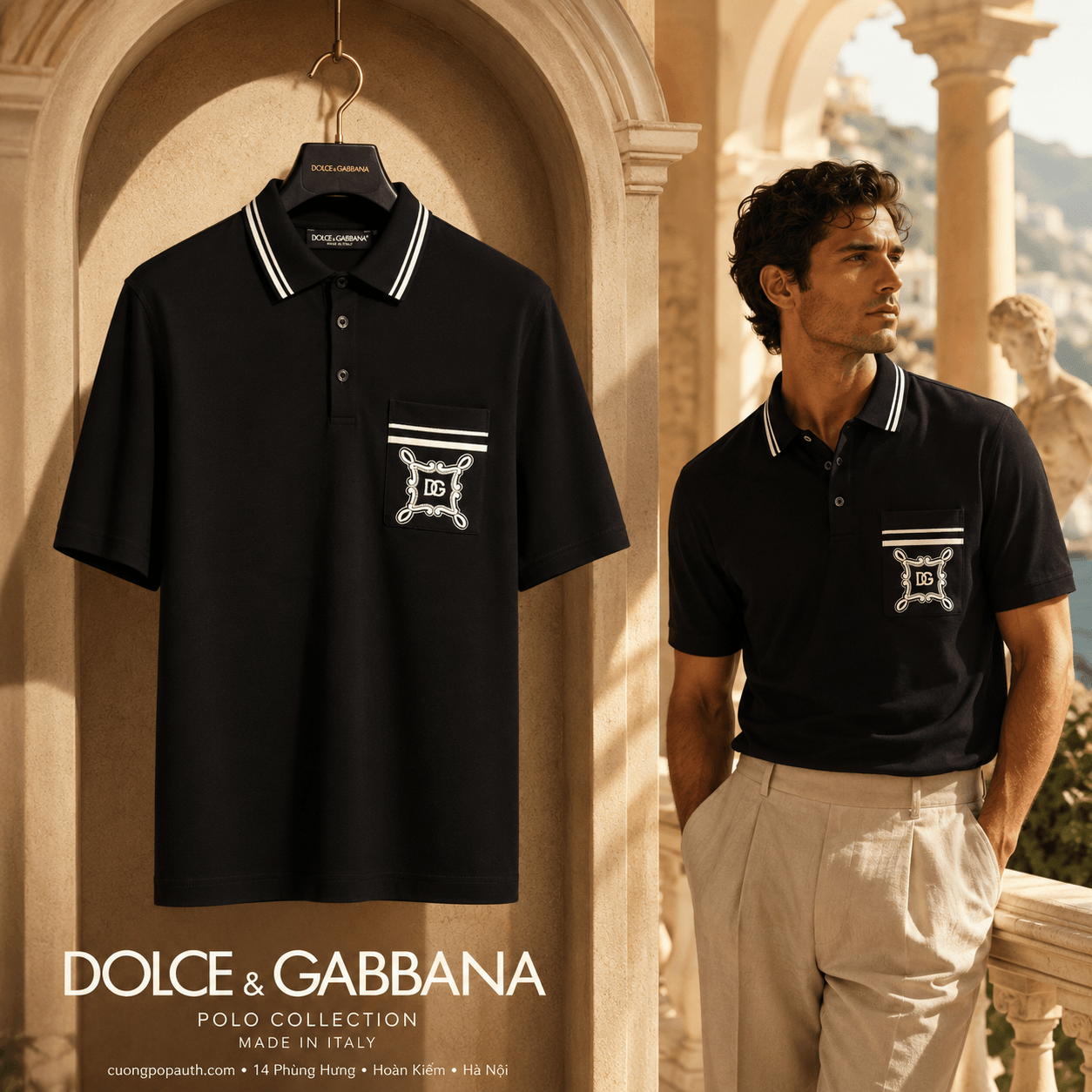 POLO DOLCE ĐEN TÚI NGỰC G8SN2ZG7N8M