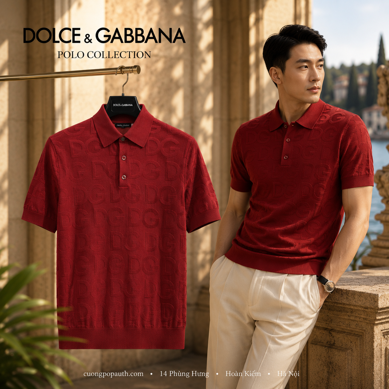 POLO DOLCE ĐỎ CHỮ NỔI GXD58T JASOK R0368