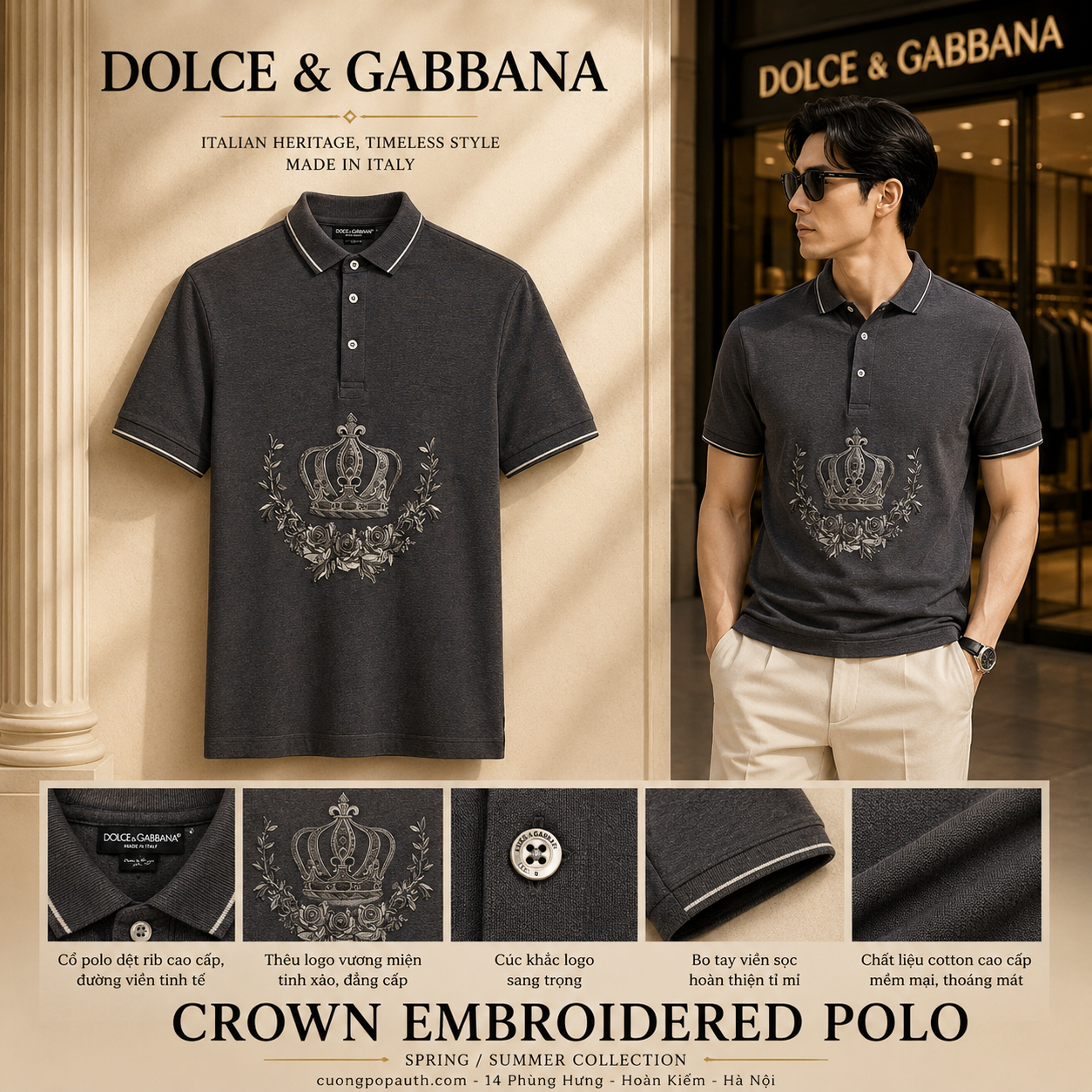 POLO DOLCE THÊU VƯƠNG MIỆN G8GH1T G7HQJS8292