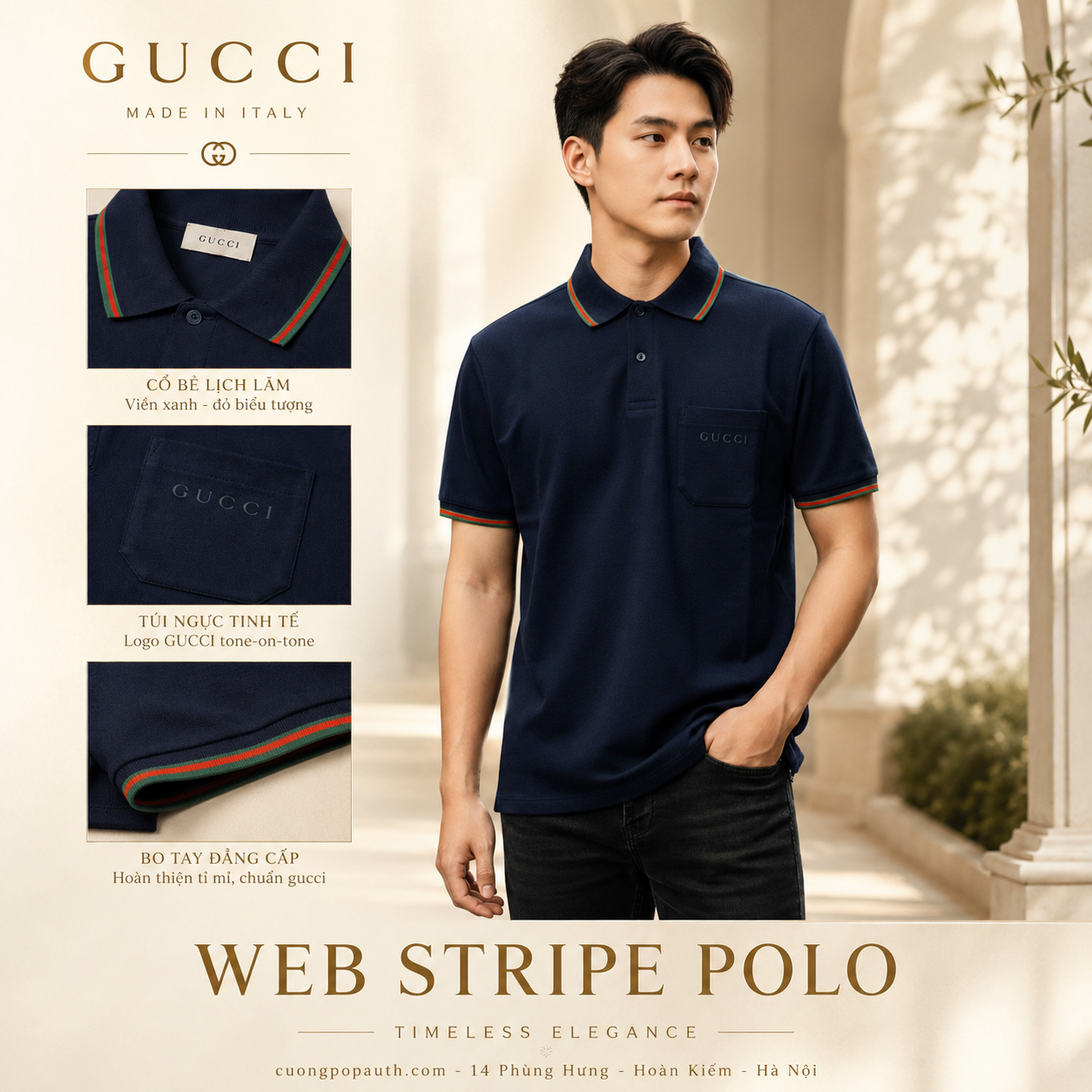 POLO GUCCI NAYV TÚI TRƯỚC 795174 XJE0X 4794