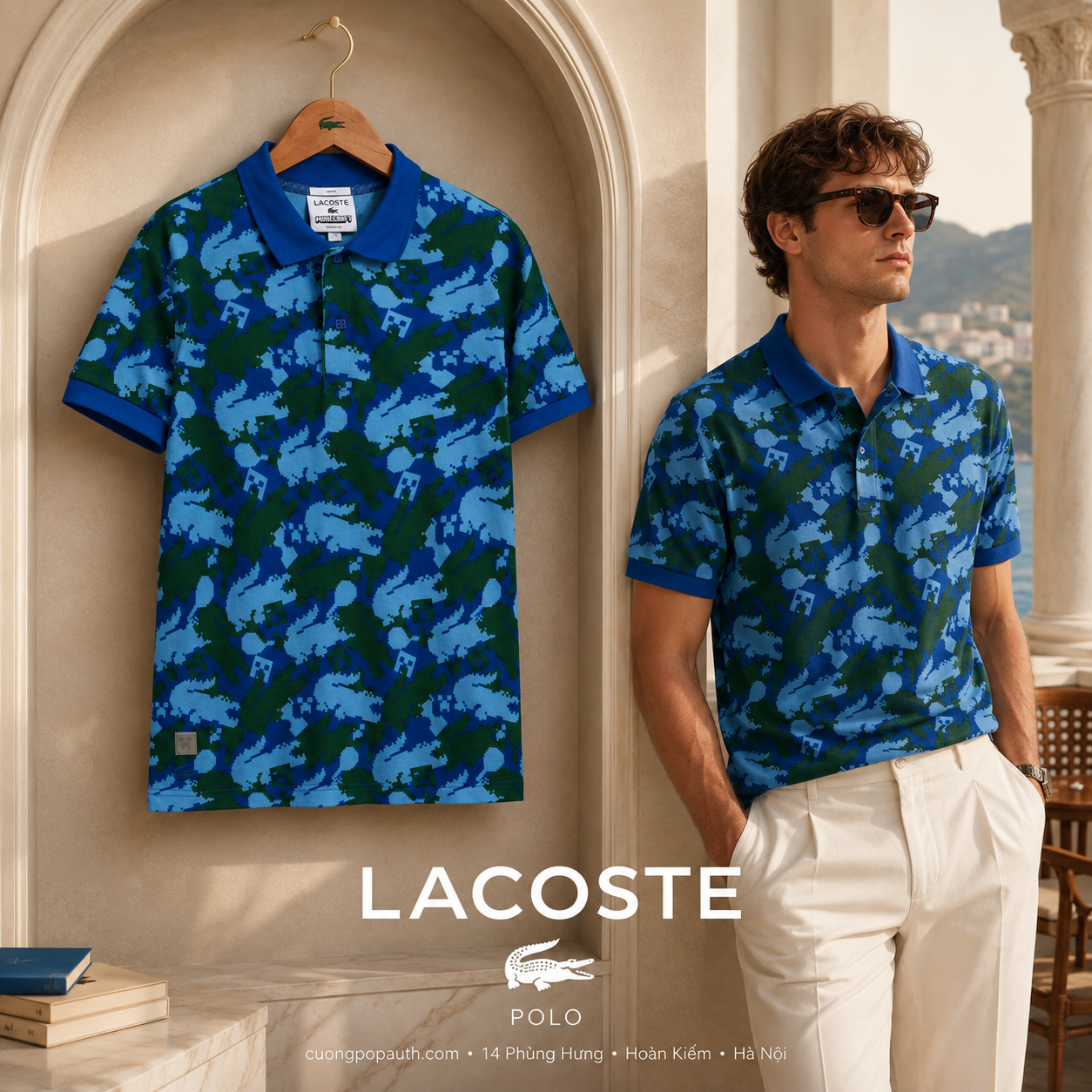 POLO LACOSTE MÀU XANH PH5040-00