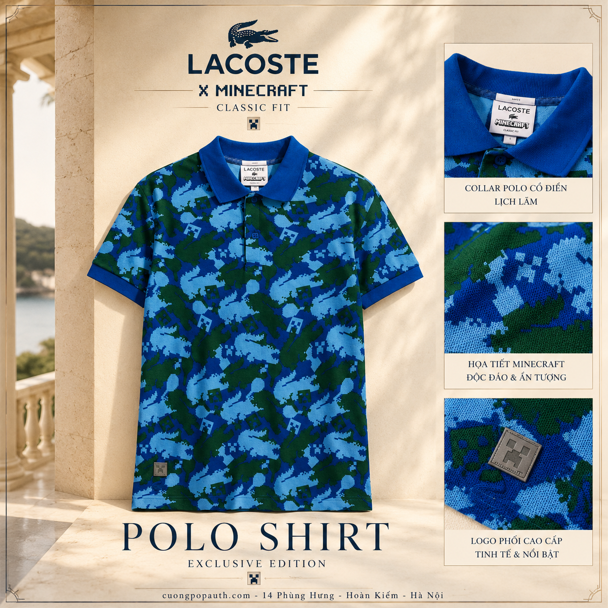 POLO LACOSTE MÀU XANH PH5040-00