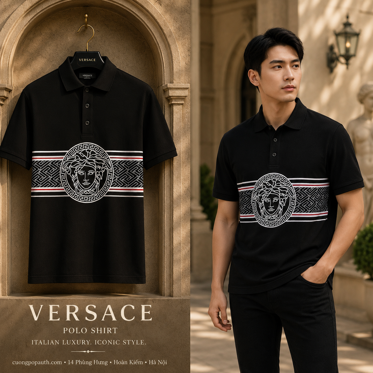 POLO VERSACE ĐEN MEDUSA 1A06075 1008495