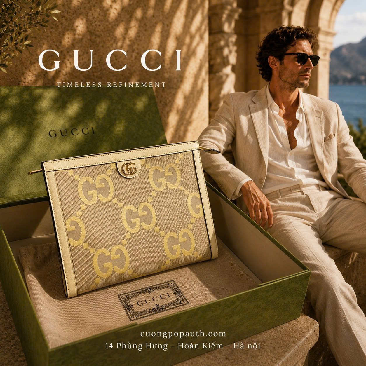 POUCH GUCCI VÀNG K131