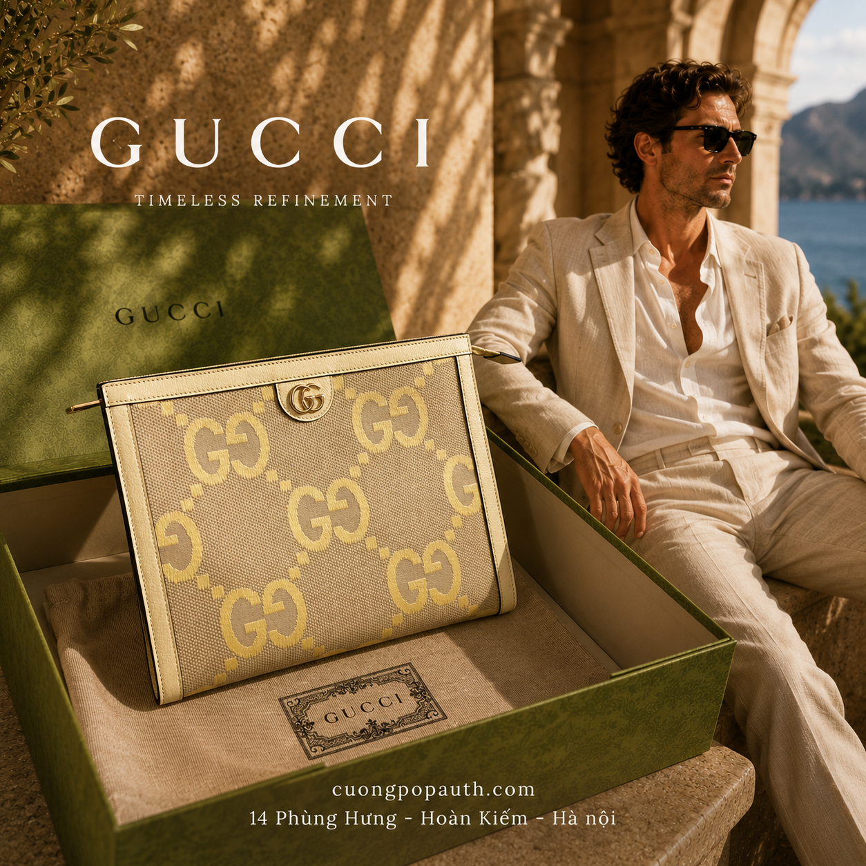 POUCH GUCCI VÀNG K131
