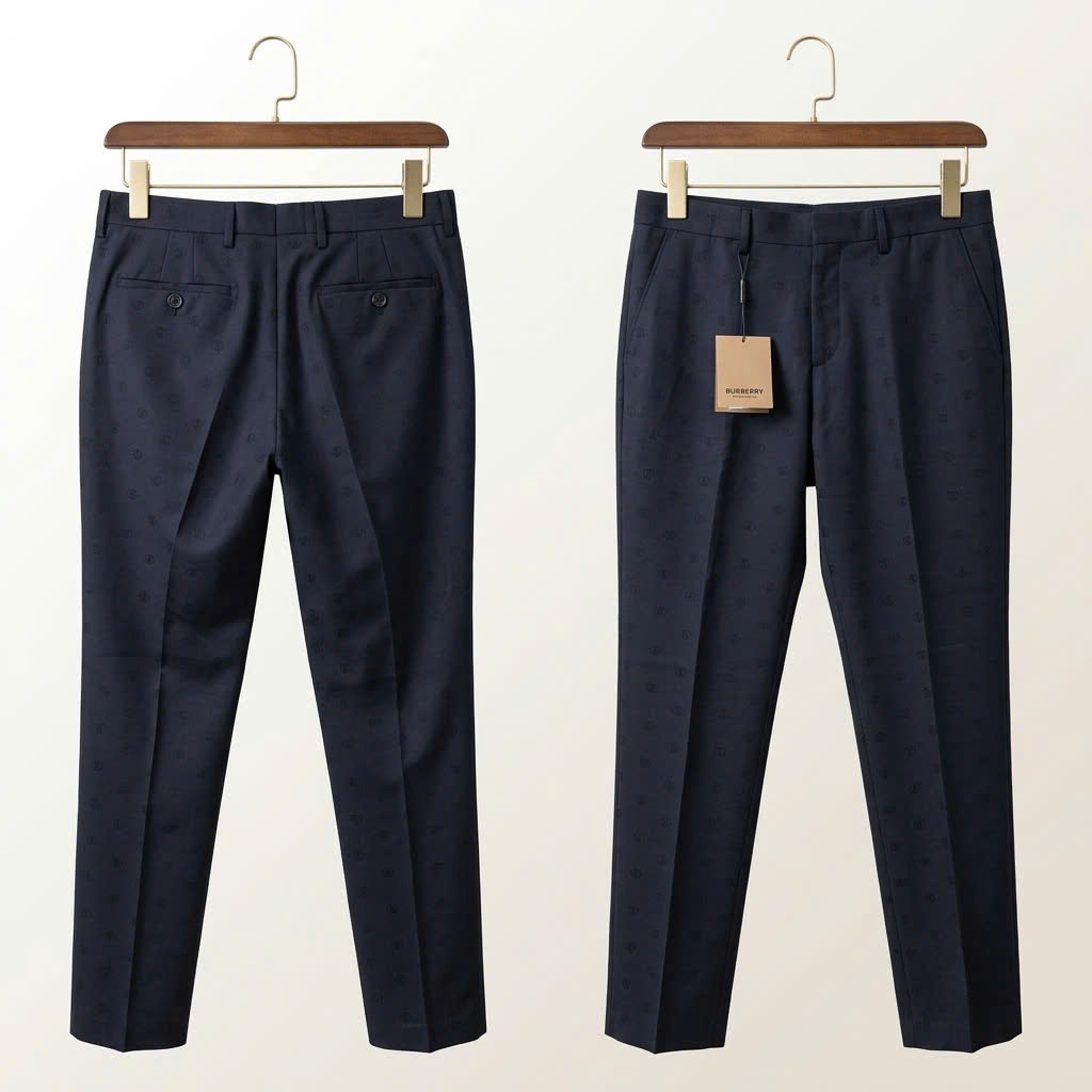 QUẦN ÂU BURBERRY BLEU HOẠ TIẾT THÊU TB 8056075