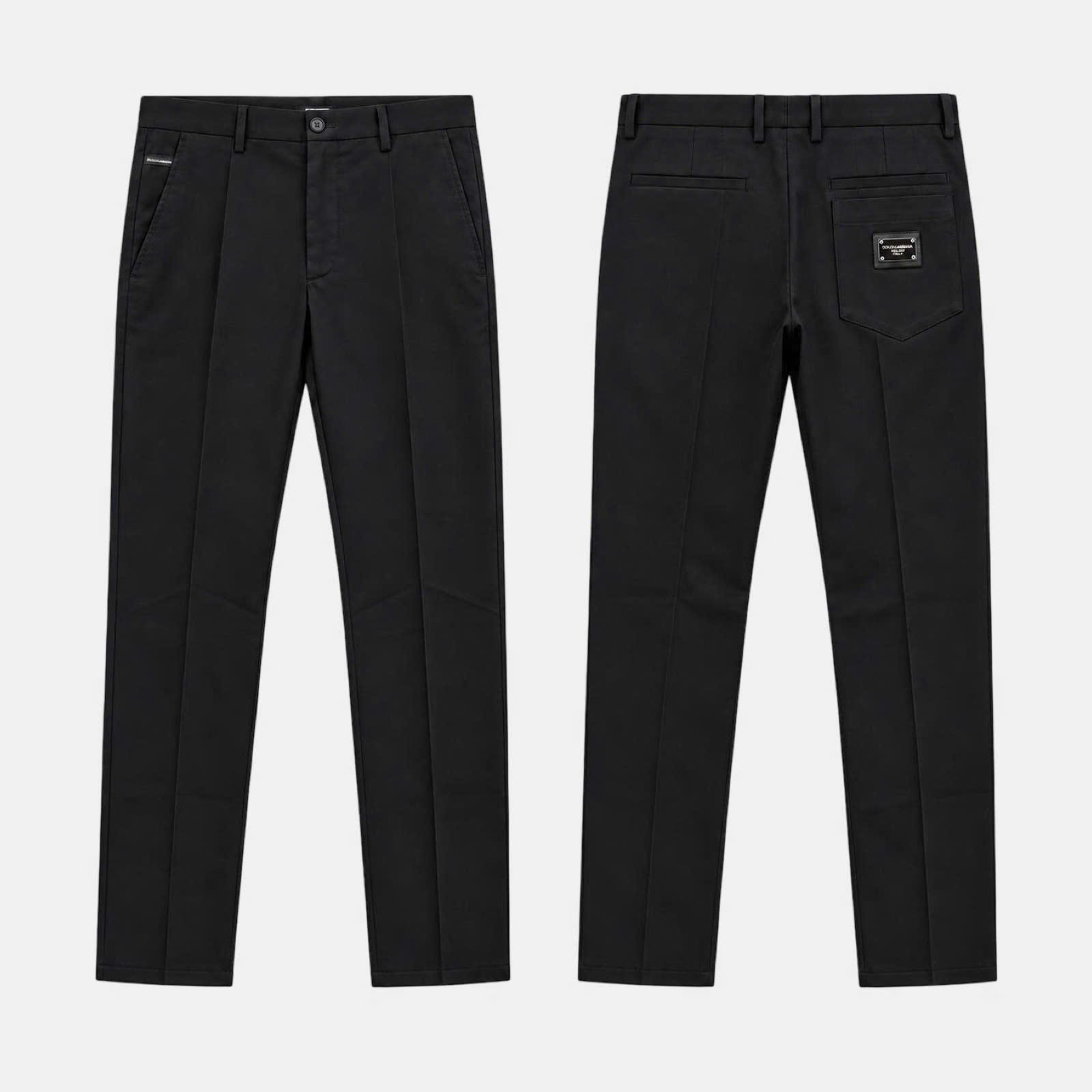 QUẦN KAKI DOLCE ĐEN TAG BẠC GVB6ETFUFMJN0000
